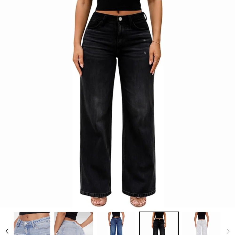 Women's Black Wide-Leg Jeans